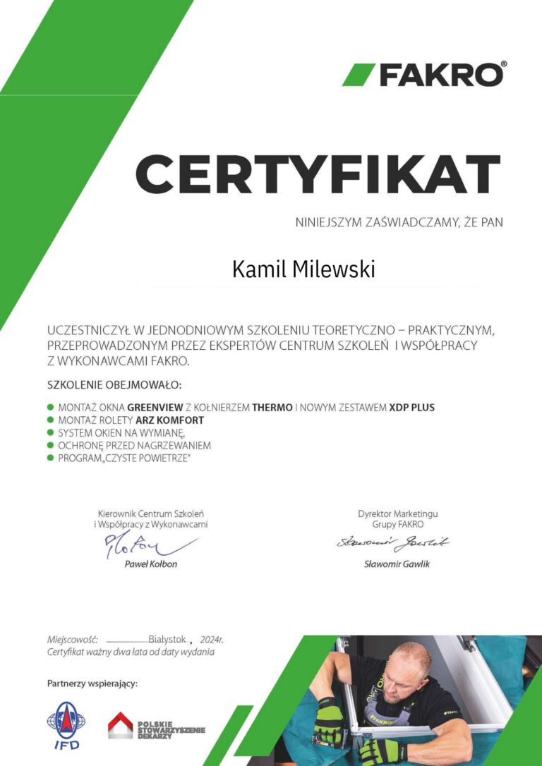 Szkolenie instalacyjne okien dachowych Fakro