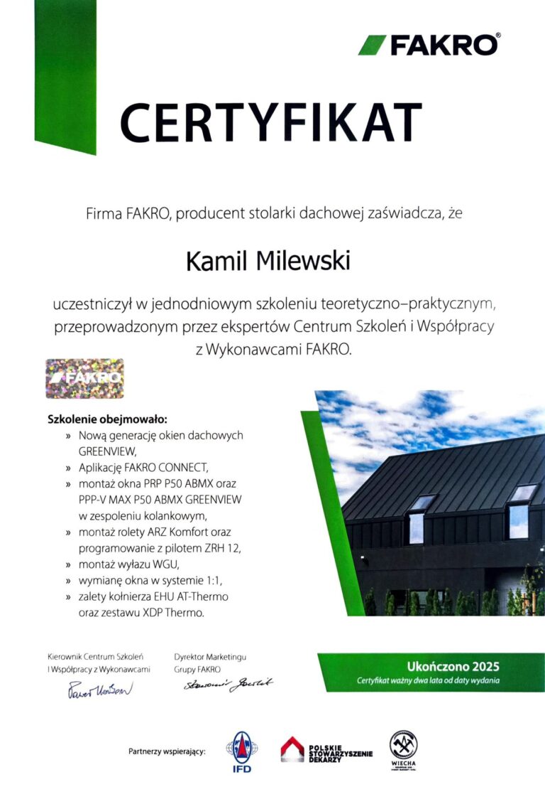 Szkolenie z montażu nowych okien dachowych Fakro